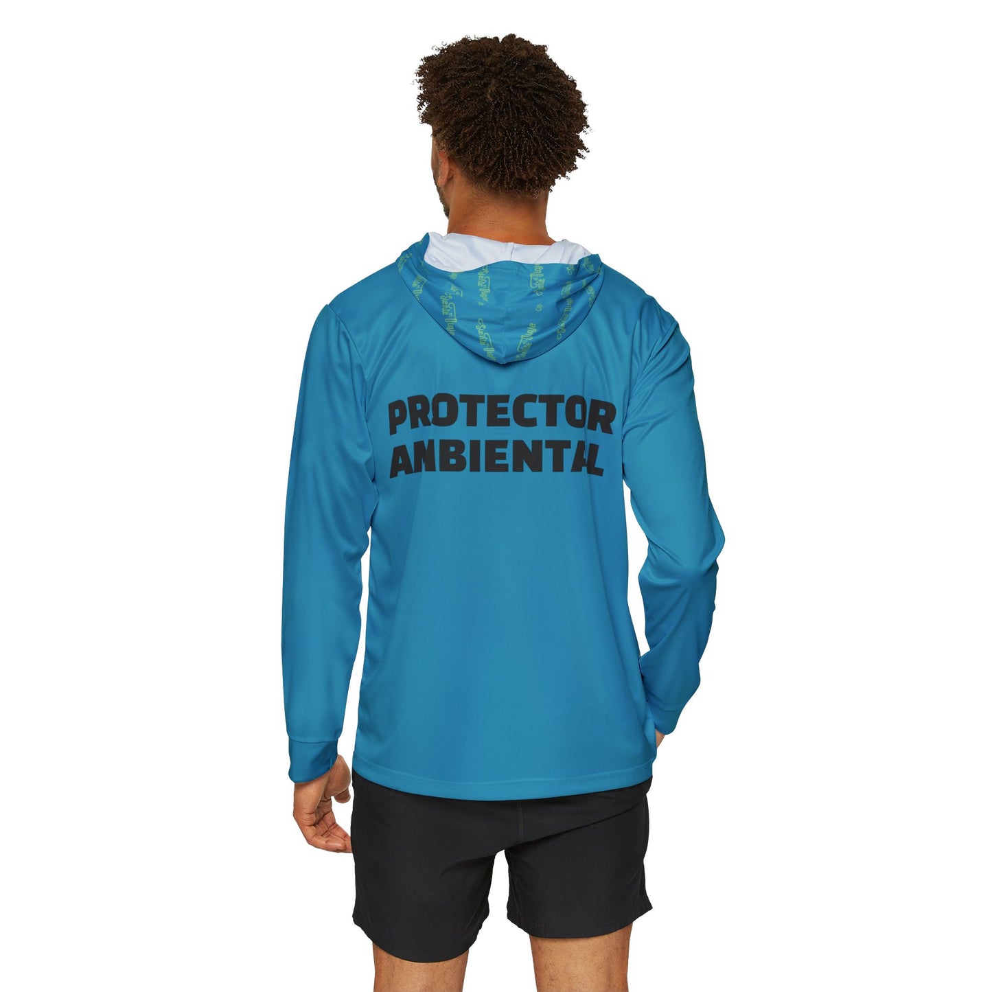 Eco-Friendly Men's Sports Warmup Hoodie - 'Siente el Viaje', 'Protector Ambiental'