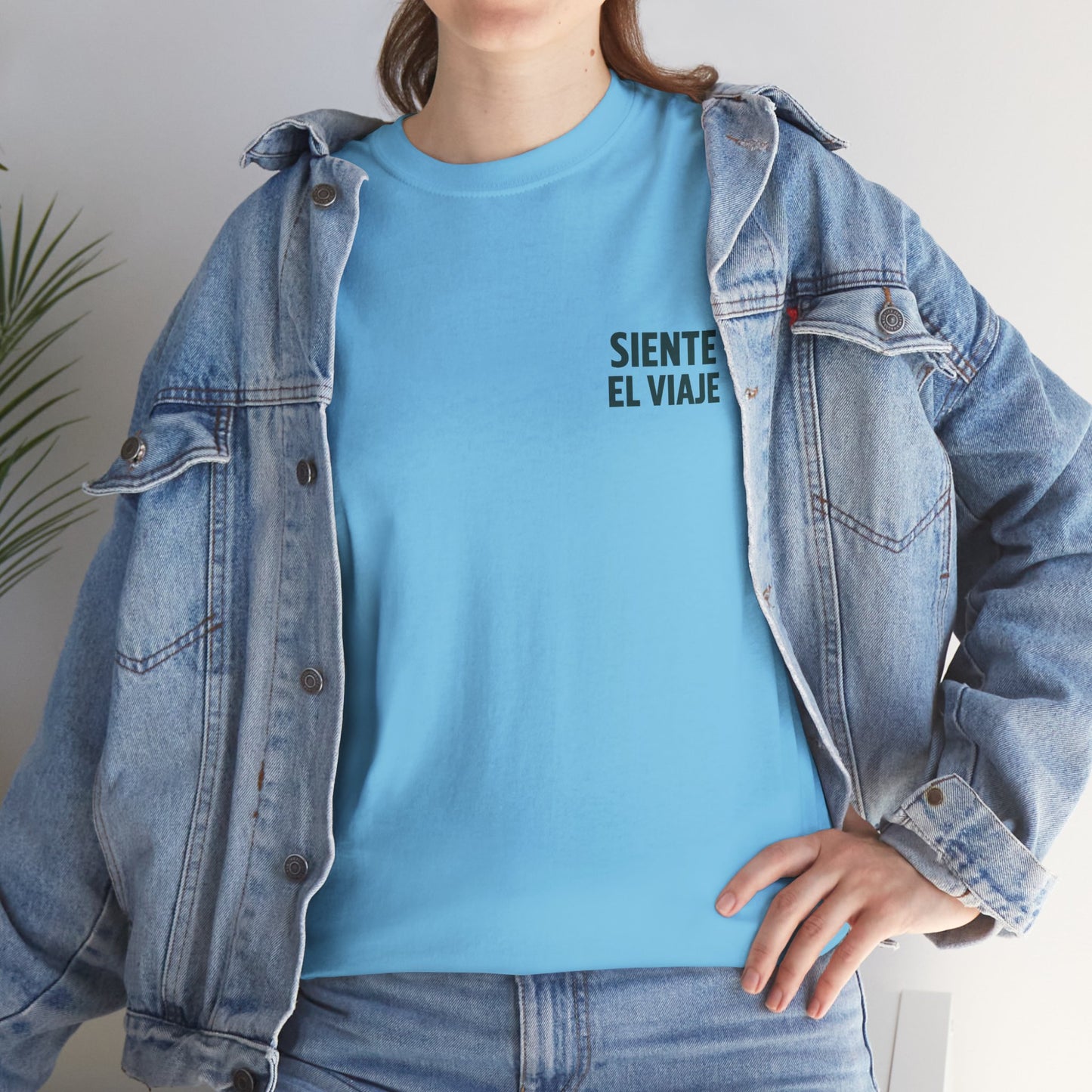 Siente El Viaje Unisex Heavy Cotton Tee, Beach Life Shirt, Eco-Friendly Tee, Vacation Apparel, Gift for Travelers, Summer Style